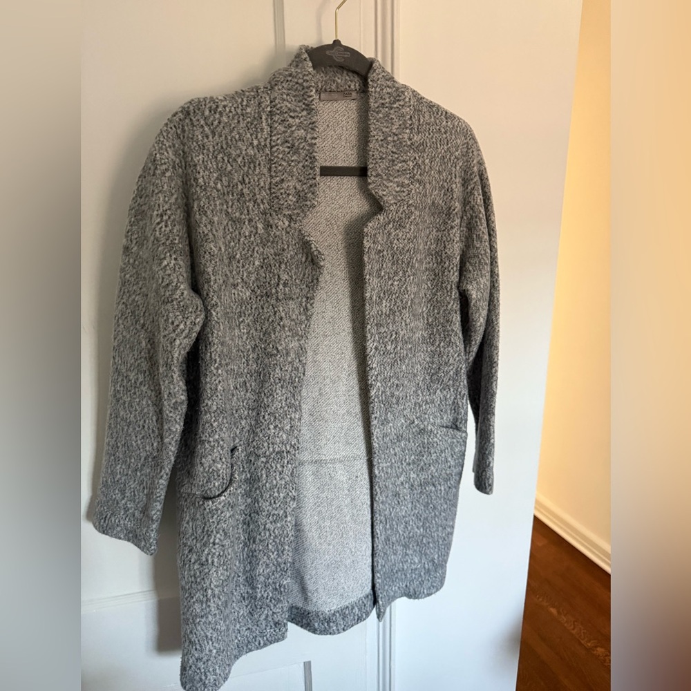Cozy Gray Open-Front Cardigan